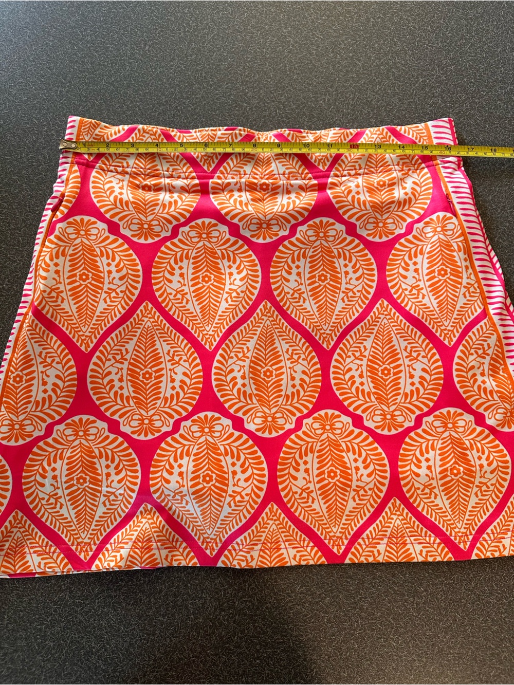 Gretchen Scott Arabesque Skippy Skort Pink Orange Jersey Golf Tennis L - Picture 6 of 7